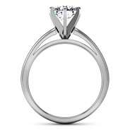 Round Diamond Solitaire Engagement Ring 6 Prong Contemporary 14K White Gold