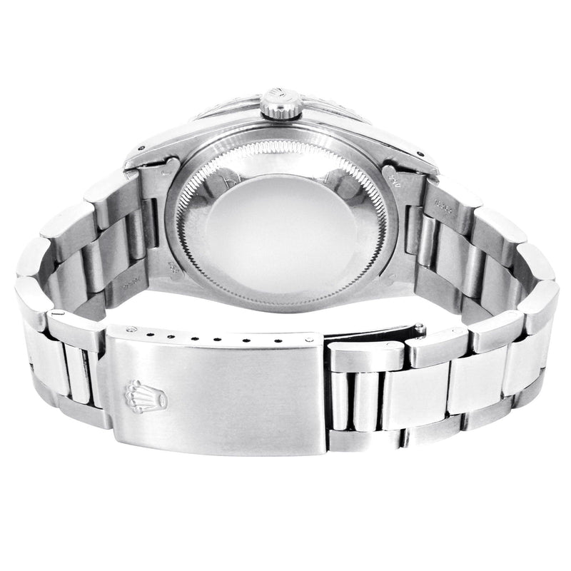 Diamond Mens Rolex Datejust Watch 16200 | 36Mm | "Who Cares I'm Already Late" Custom Dial | Oyster Band