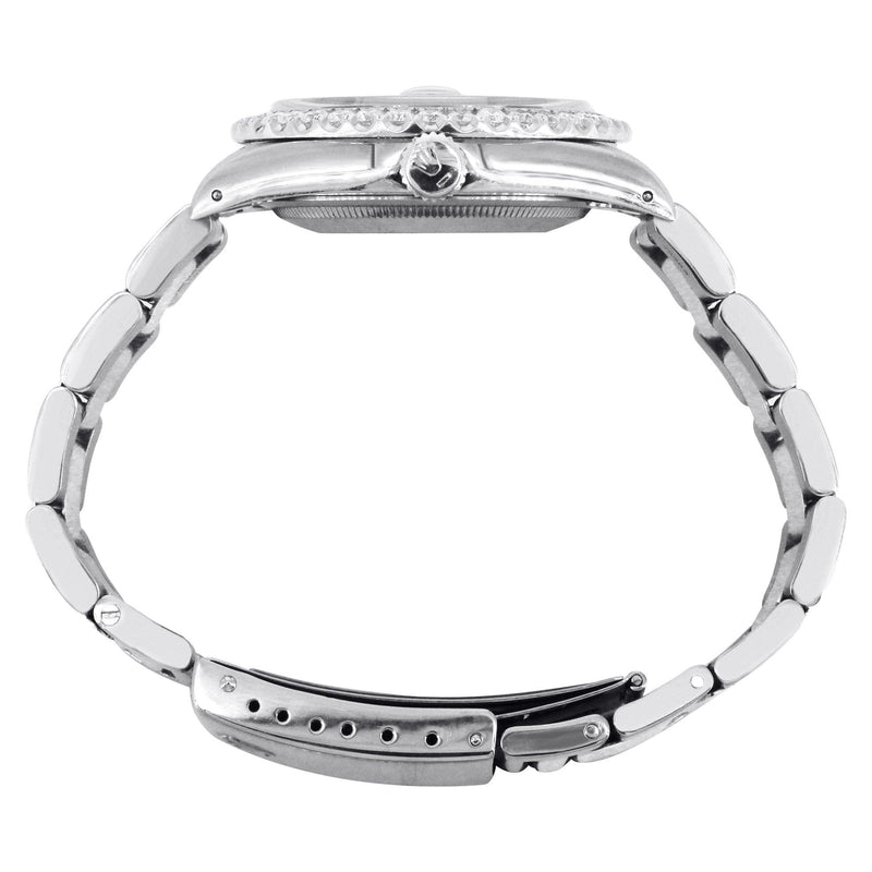 Diamond Mens Rolex Datejust Watch 16200 | 36Mm | Graphite Diamond Dial | Oyster Band