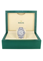 Mens Rolex Datejust Watch 16200 | Fluted Bezel | 36Mm | White Textured Roman Numeral Dial | Jubilee Band