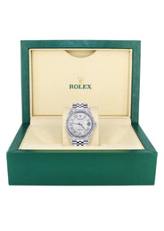 Womens Rolex Datejust Watch 16200  | 36Mm | White Textured Roman Numeral Dial | Fluted Bezel | Jubilee Band