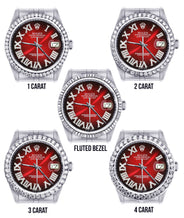 Diamond Mens Rolex Datejust Watch 16200 | 36Mm | Red Black Roman Numeral Dial | Jubilee Band