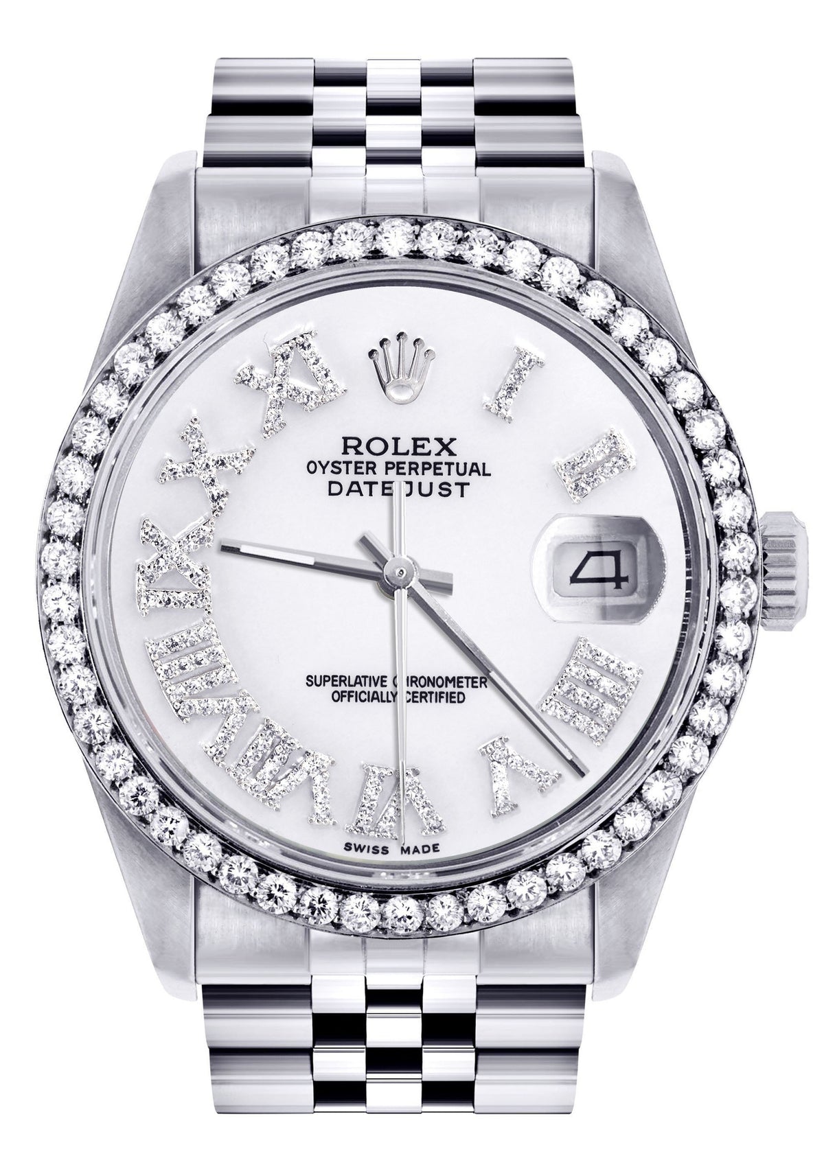 Womens Rolex Datejust Watch 16200 | 36Mm | White Roman Numeral Dial | Jubilee Band