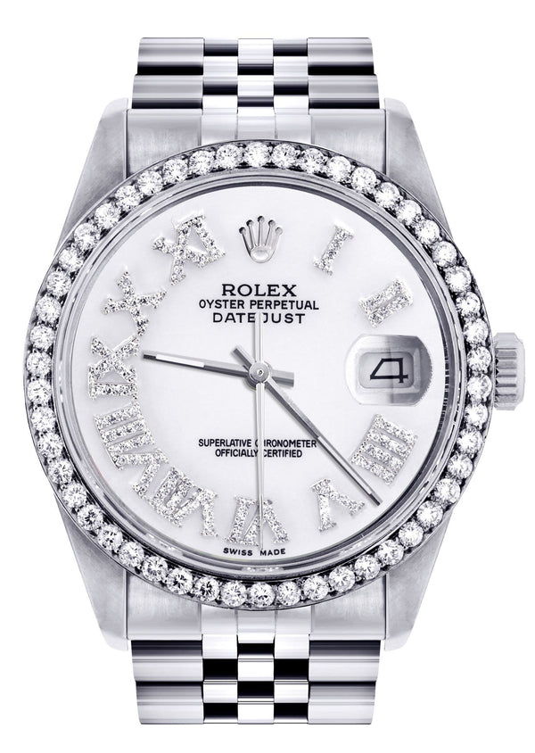 Womens Rolex Datejust Watch 16200 | 36Mm | White Roman Numeral Dial | Jubilee Band