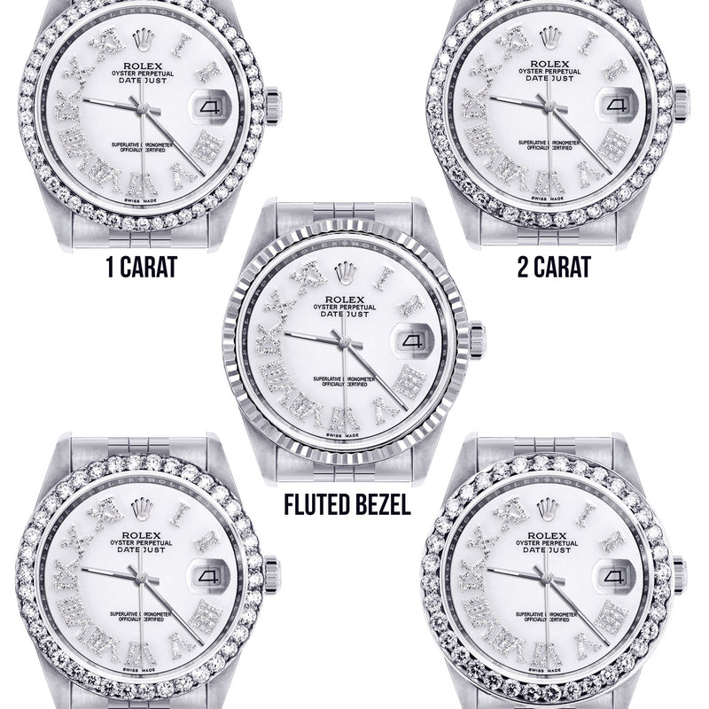 Womens Rolex Datejust Watch 16200 | 36Mm | White Roman Numeral Dial | Jubilee Band