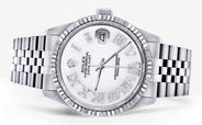 Womens Rolex Datejust Watch 16200  | 36Mm | White Roman Numeral Dial | Fluted Bezel | Jubilee Band