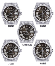 Diamond Mens Rolex Datejust Watch 16200 | 36Mm | Custom Dark Brown Roman Numeral Dial | Jubilee Band