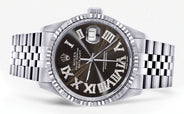 Womens Rolex Datejust Watch 16200 | Fluted Bezel | 36Mm | Dark Brown Roman Numeral Dial | Fluted Bezel | Jubilee Band