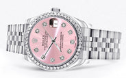 Diamond Rolex Watch | 68274 | Diamond Bezel | 31MM | Pink Diamond Dial | Jubilee Band