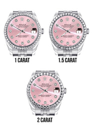 Diamond Rolex Watch | 68274 | Diamond Bezel | 31MM | Pink Diamond Dial | Jubilee Band