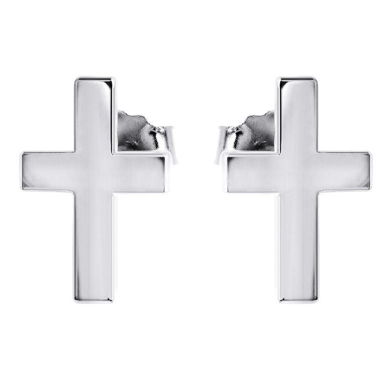 Silver Cross Stud Earrings | Appx. 0.9 Grams