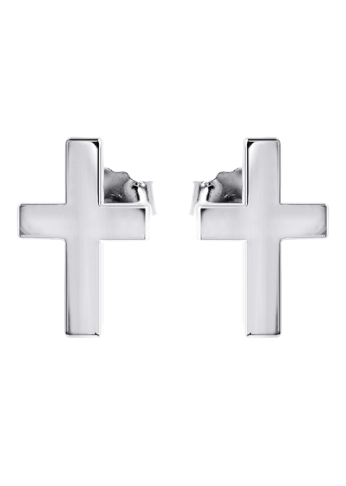 Silver Cross Stud Earrings | Appx. 0.9 Grams