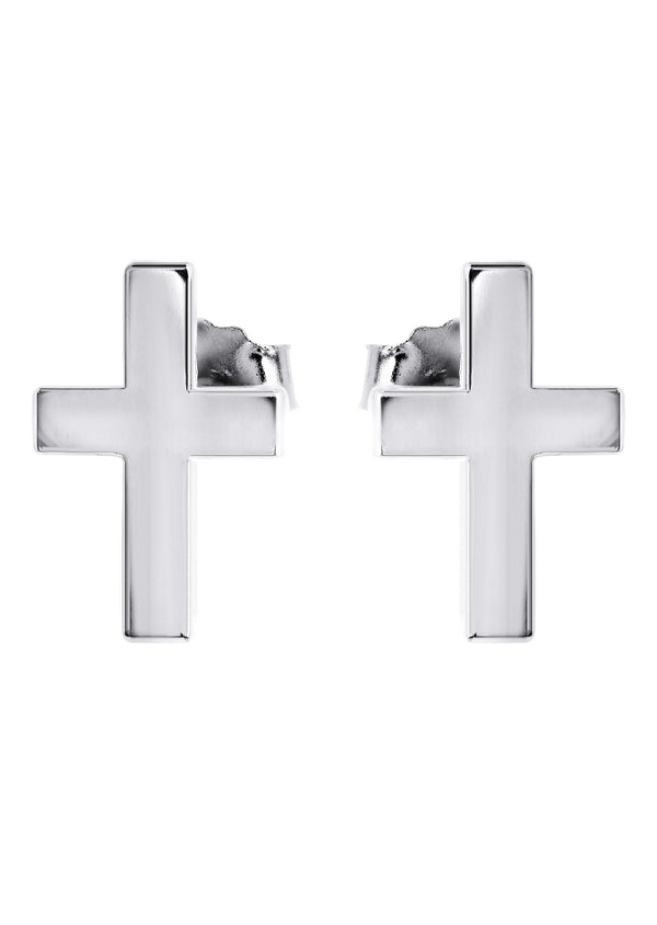 Silver Cross Stud Earrings | Appx. 0.9 Grams