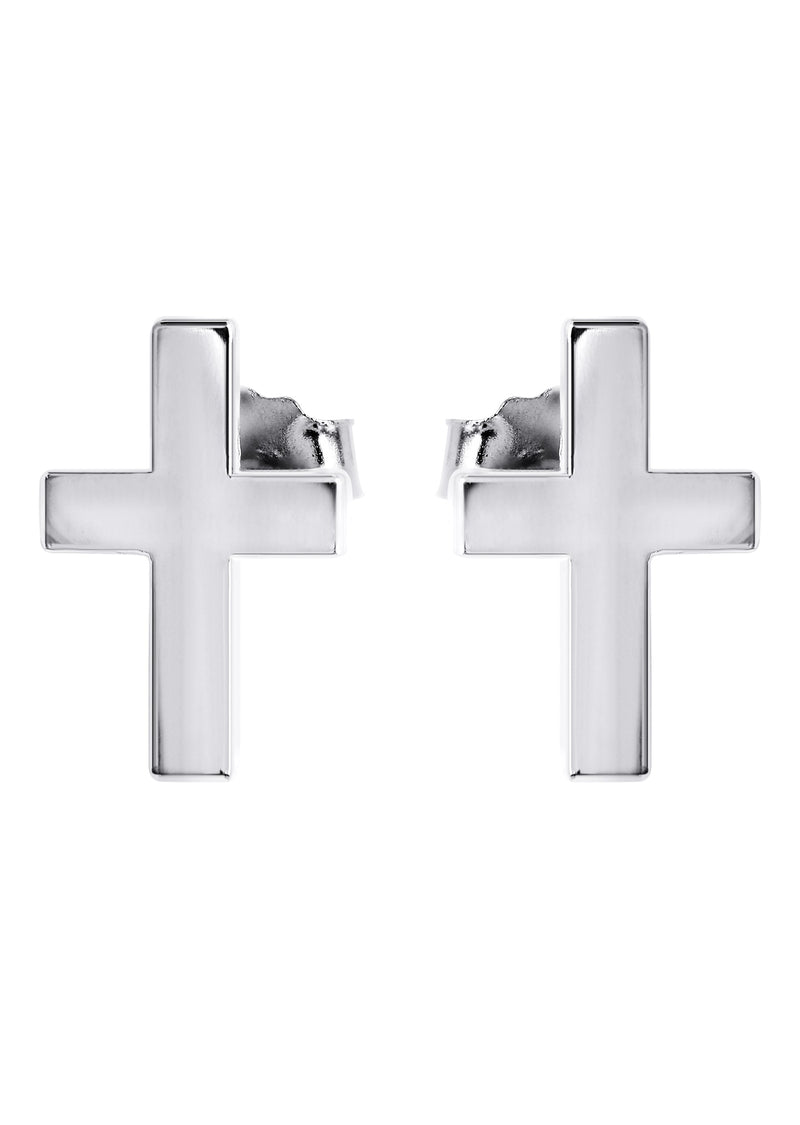 Silver Cross Stud Earrings | Appx. 0.9 Grams