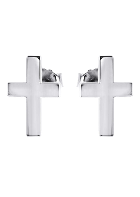Silver Cross Stud Earrings | Appx. 0.9 Grams