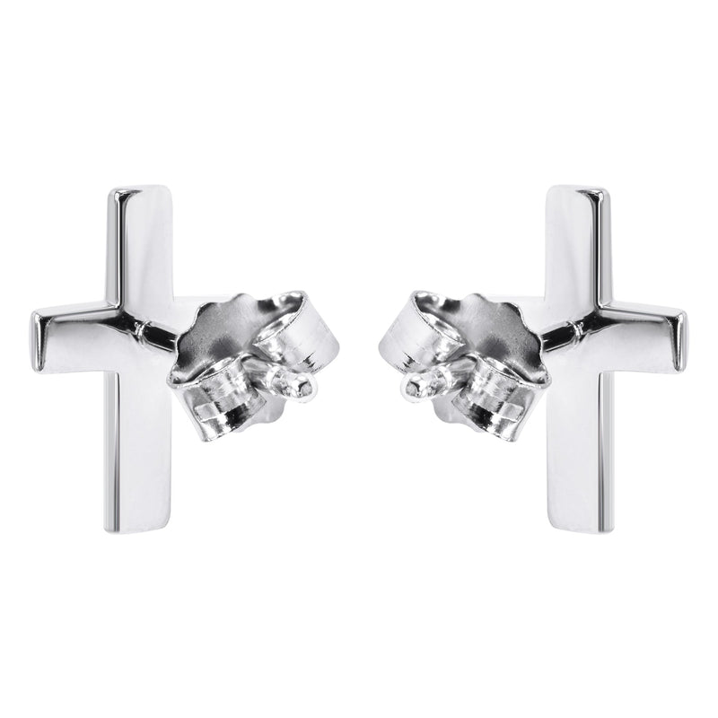 Silver Cross Stud Earrings | Appx. 0.9 Grams