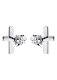 Silver Cross Stud Earrings | Appx. 0.9 Grams