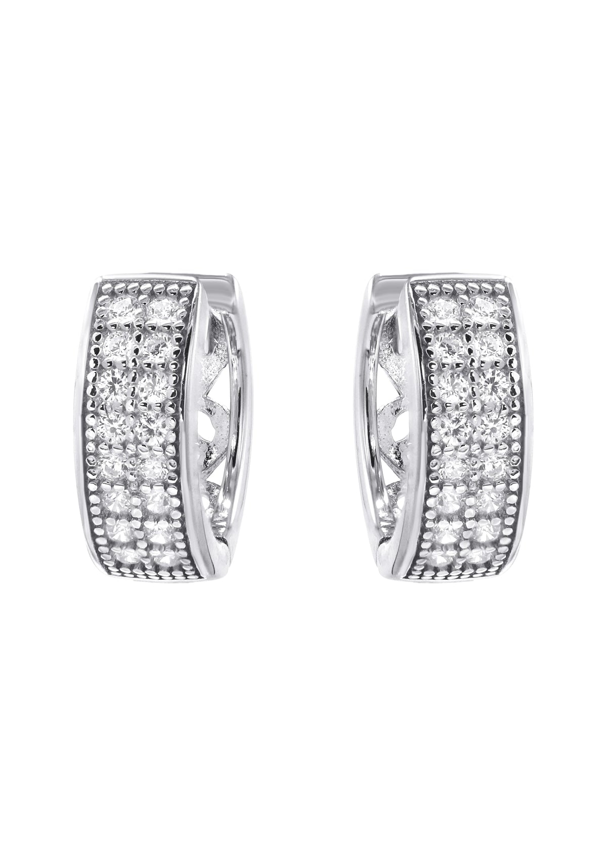 Silver CZ Hoop Earrings | Appx. 2.6 Grams