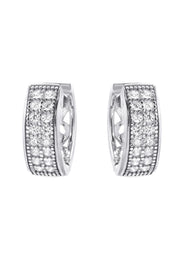 Silver CZ Hoop Earrings | Appx. 2.6 Grams