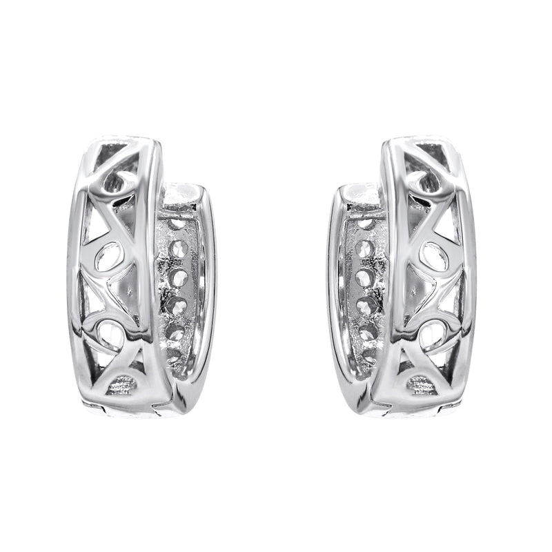 Silver CZ Hoop Earrings | Appx. 2.6 Grams