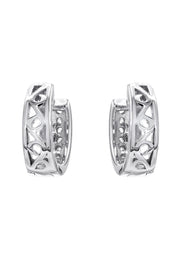 Silver CZ Hoop Earrings | Appx. 2.6 Grams