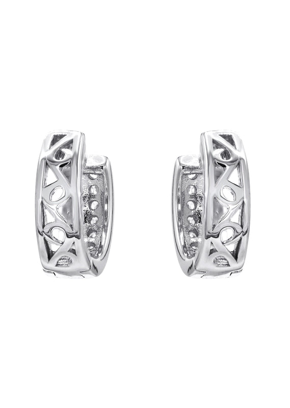 Silver CZ Hoop Earrings | Appx. 2.6 Grams
