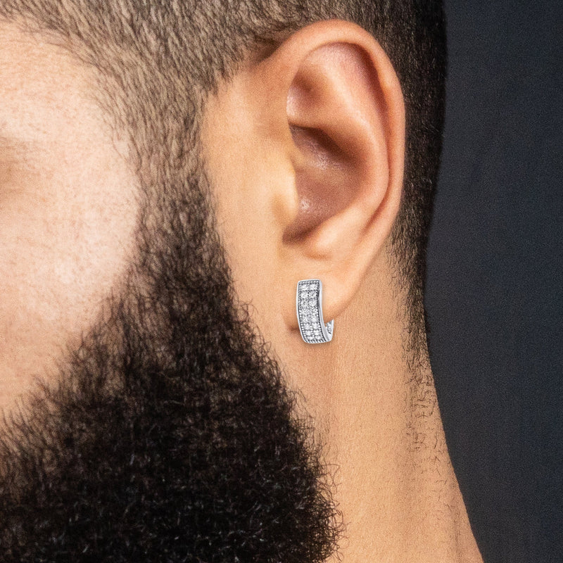 Silver CZ Hoop Earrings | Appx. 2.6 Grams