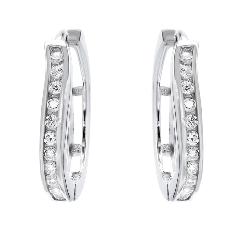 Silver Round CZ Stud Earrings | Appx. 1.5 Grams