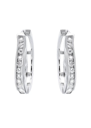 Silver Round CZ Stud Earrings | Appx. 1.5 Grams