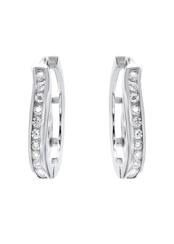 Silver Round CZ Stud Earrings | Appx. 1.5 Grams