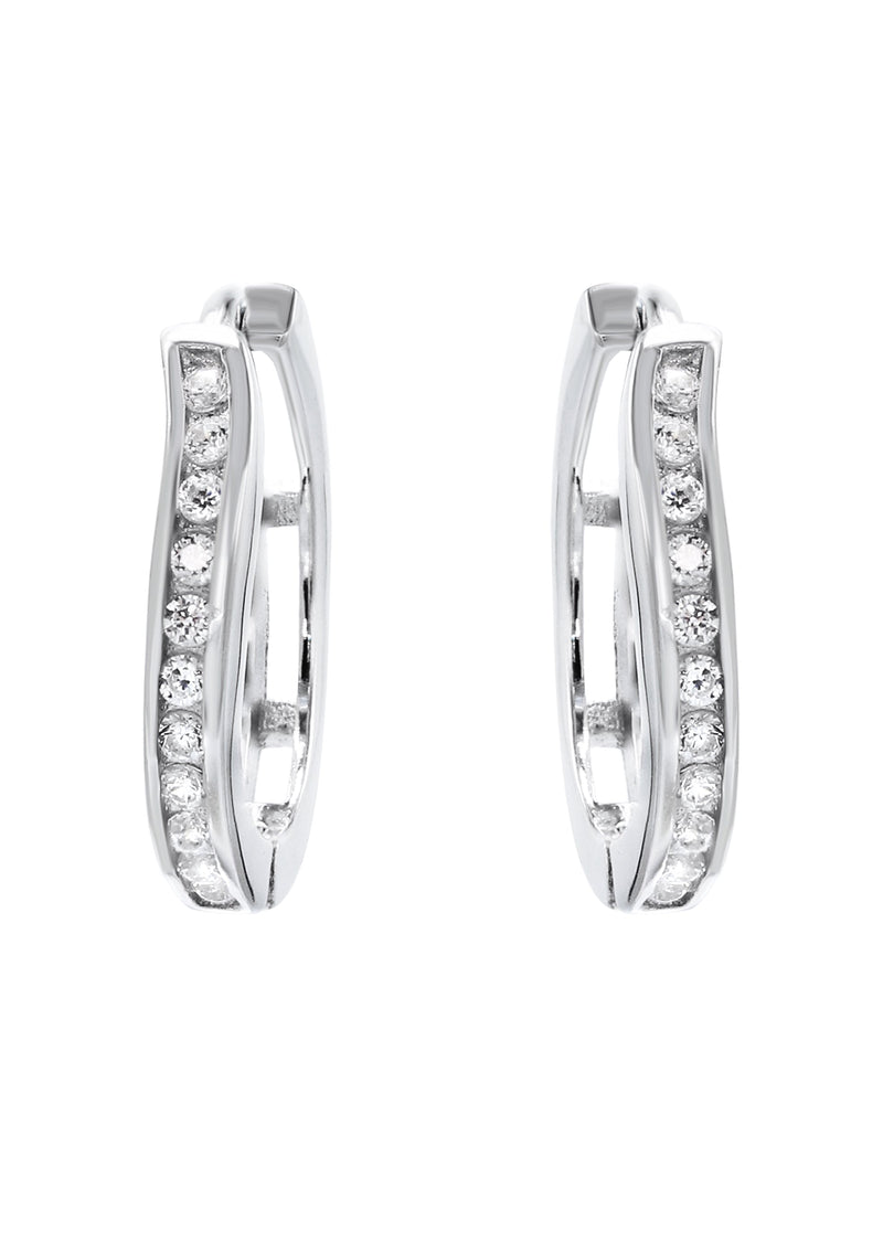 Silver Round CZ Stud Earrings | Appx. 1.5 Grams