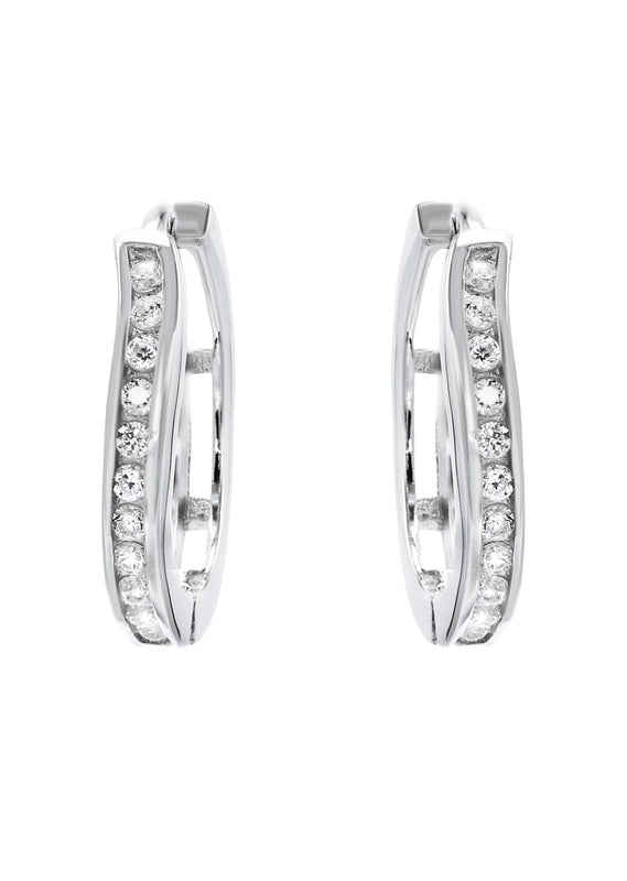 Silver Round CZ Stud Earrings | Appx. 1.5 Grams