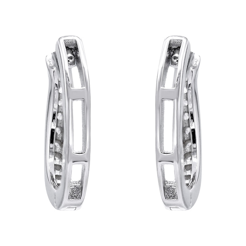 Silver Round CZ Stud Earrings | Appx. 1.5 Grams