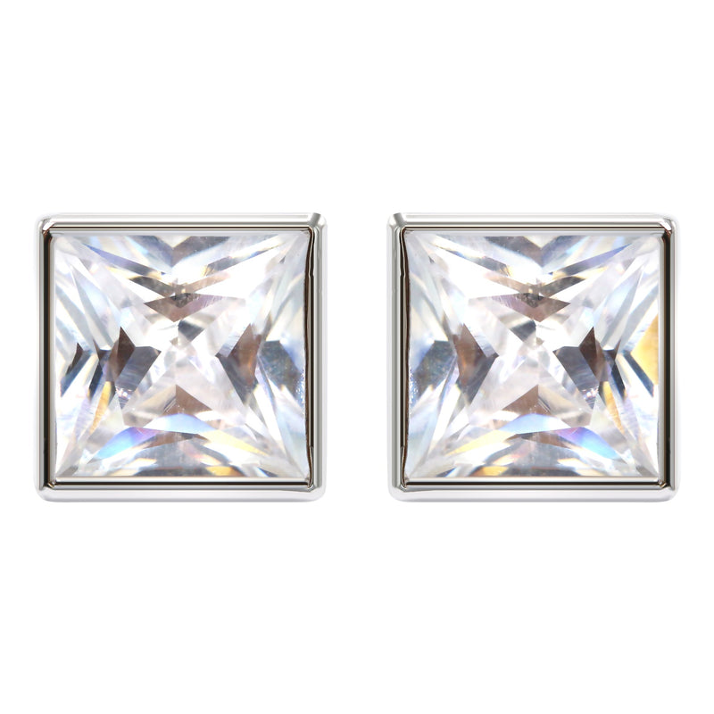 Silver Clear CZ Stud Earrings | Appx. 5.4 Grams