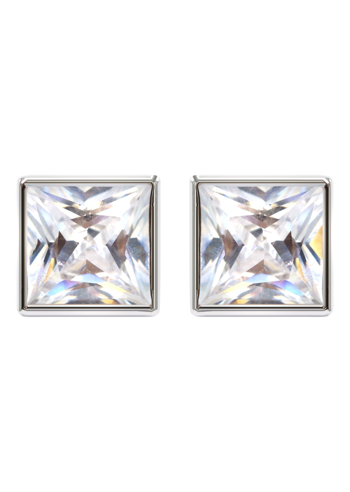 Silver Clear CZ Stud Earrings | Appx. 5.4 Grams