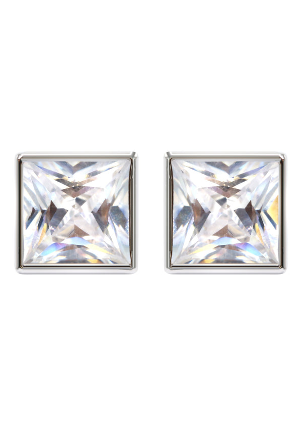 Silver Clear CZ Stud Earrings | Appx. 5.4 Grams