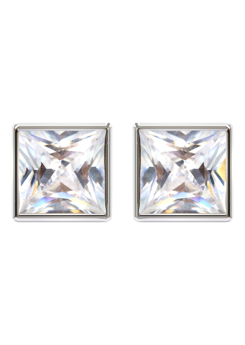 Silver Clear CZ Stud Earrings | Appx. 5.4 Grams