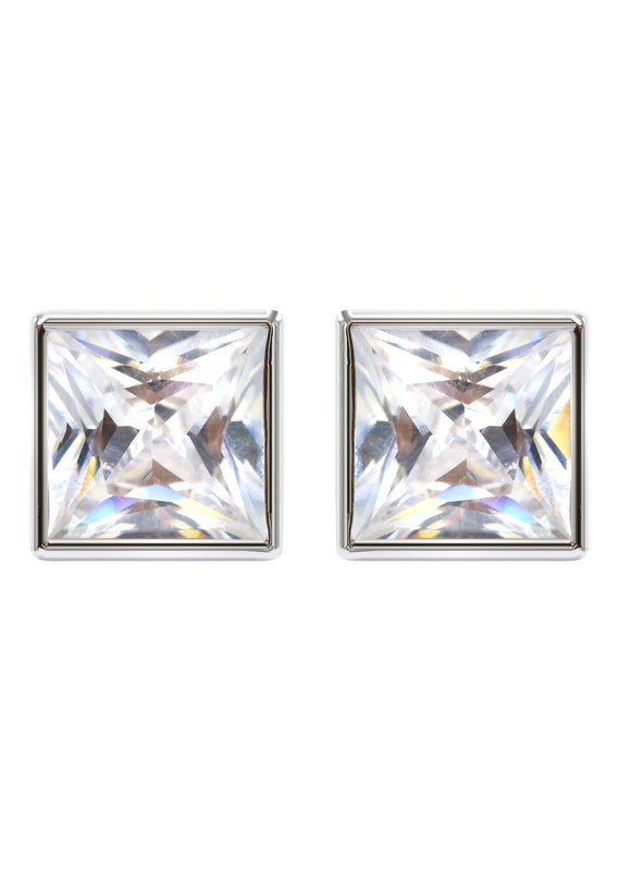 Silver Clear CZ Stud Earrings | Appx. 5.4 Grams