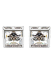 Silver Clear CZ Stud Earrings | Appx. 5.4 Grams