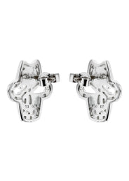 Silver Dollar Sign CZ Stud Earrings | Appx. 5.6 Grams
