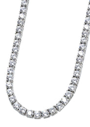 Silver Chain - Mens White Tennis Chain / Necklace