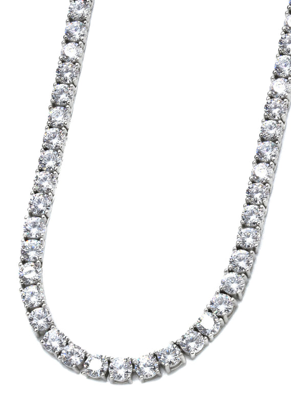 Silver Chain - Mens White Tennis Chain / Necklace