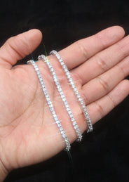 Silver Chain - Mens White Tennis Chain / Necklace - 3 MM
