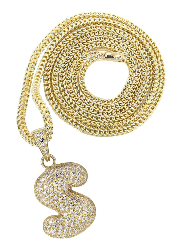 10K Yellow Gold Bubble Letter 