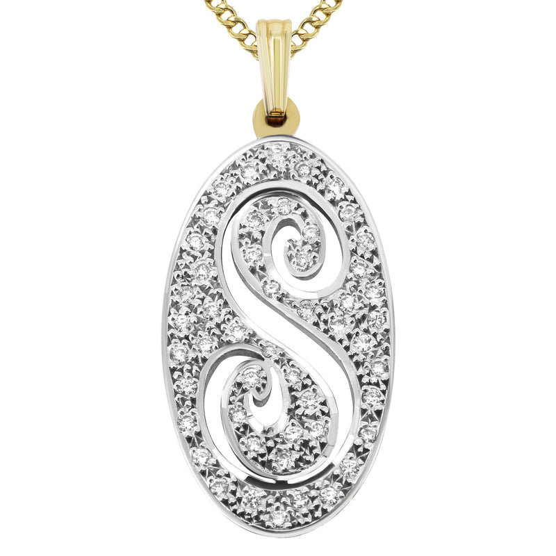 14K Gold  Single Letter Name Plate Necklace | Style #91