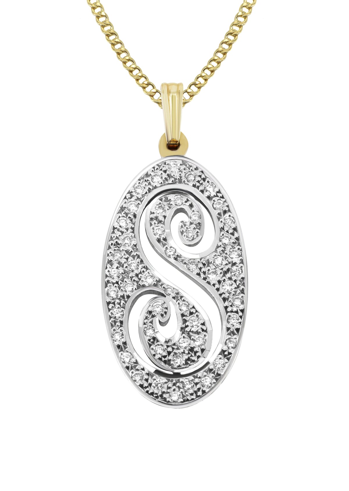 14K Gold  Single Letter Name Plate Necklace | Style #91