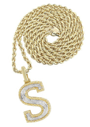 Diamond 10K Yellow Gold Letter "S" Necklace | Appx. 13.5 Grams