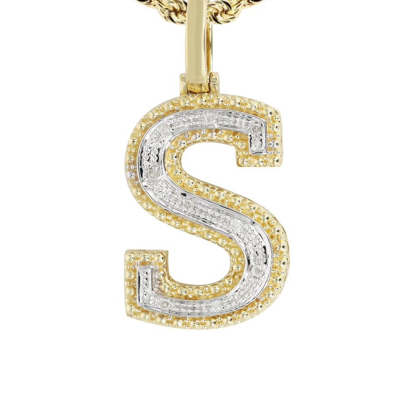 Diamond 10K Yellow Gold Letter "S" Necklace | Appx. 13.5 Grams
