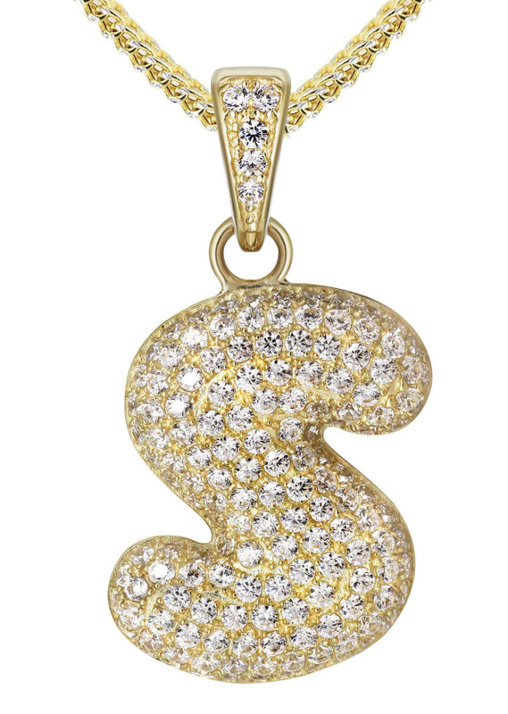 10K Yellow Gold Bubble Letter 