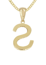 14K Gold Diamond  Initial Pendant and Cuban Chain .75 Carats